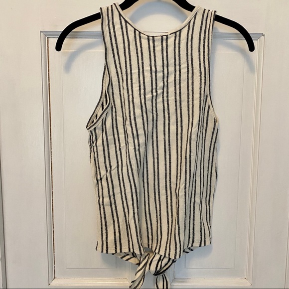 Striped Black and White Tank Top S - Picture 2 of 4